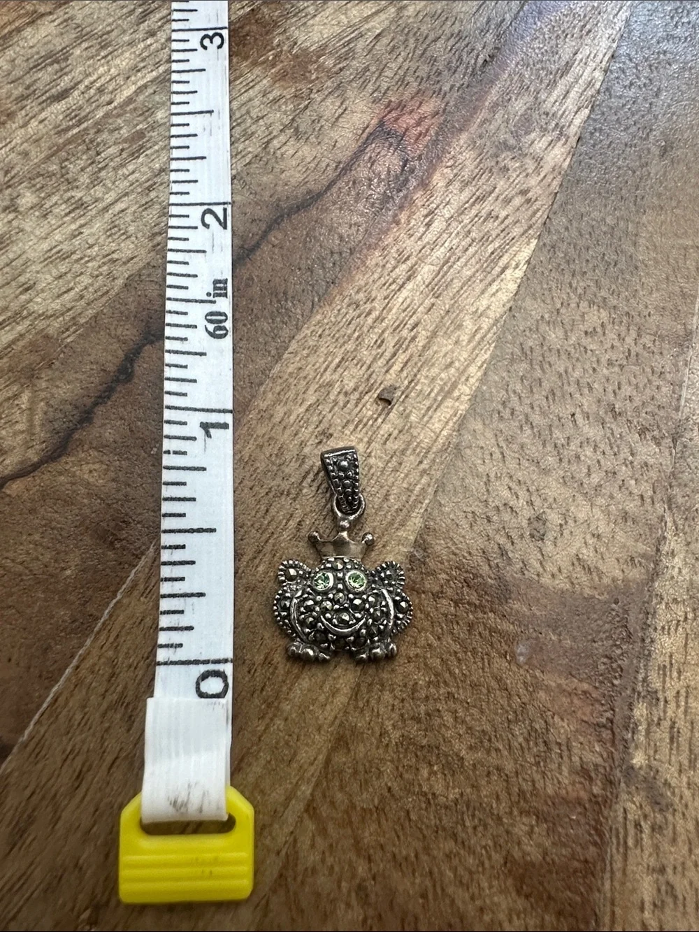Dainty Vintage 90s Marcasite Frog Pendant